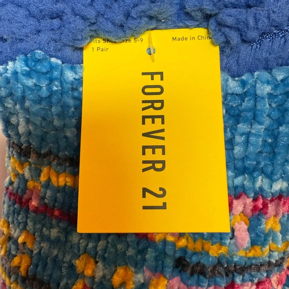 Forever 21‎ Multicolor Patterned Slipper Socks-Women's Shoe Size 5-9